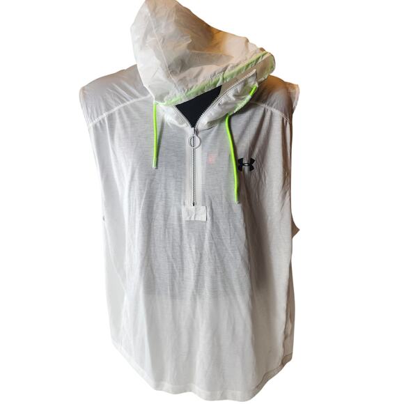 Under Armour XL Sleeveless Windbreaker Hoodie Activewear Gym Athleisure 1351063 - Picture 4 of 16